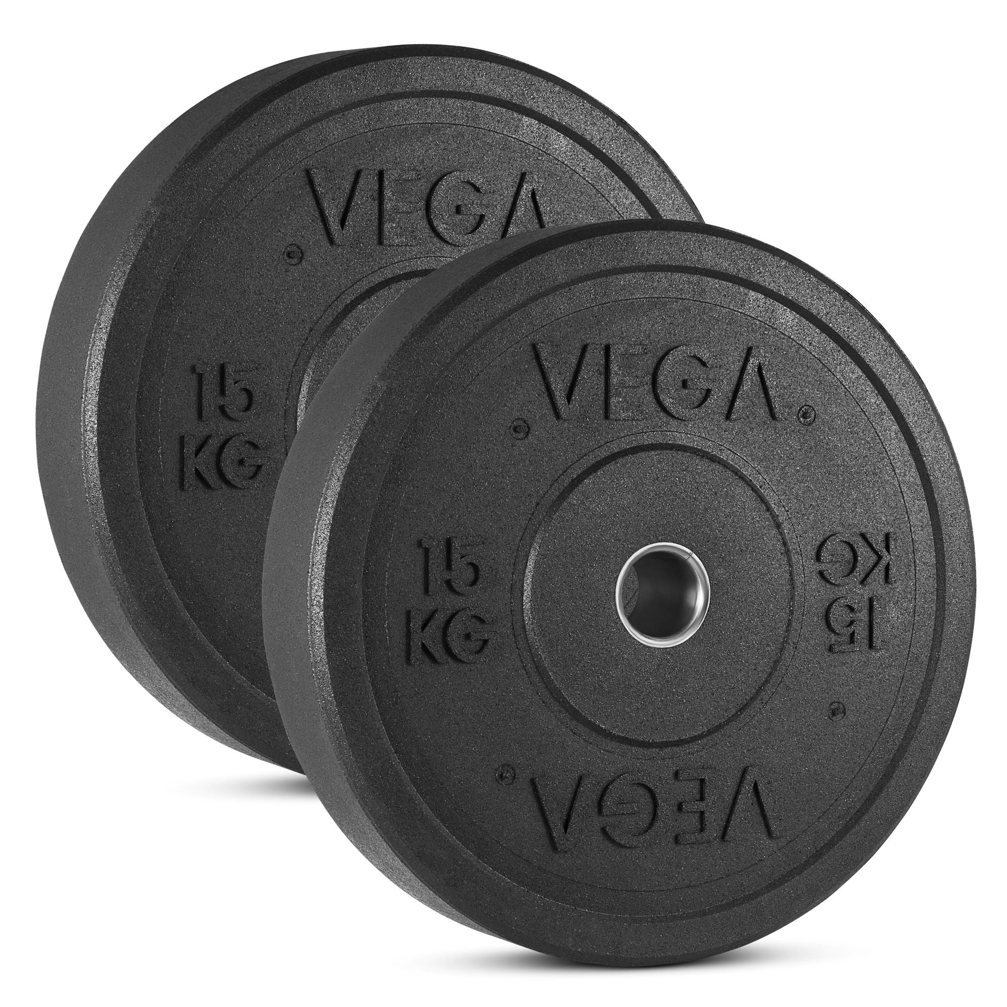 Vega International Black Rubber Bumper Plate 15kg