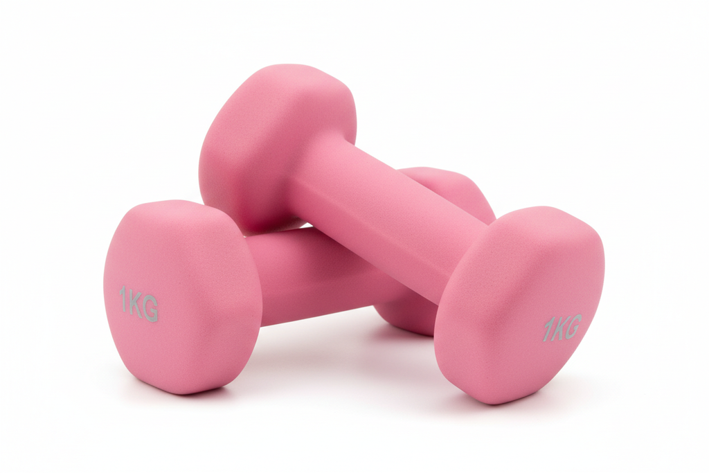 1kg neoprene dumbbells pink 214c colour matte finish