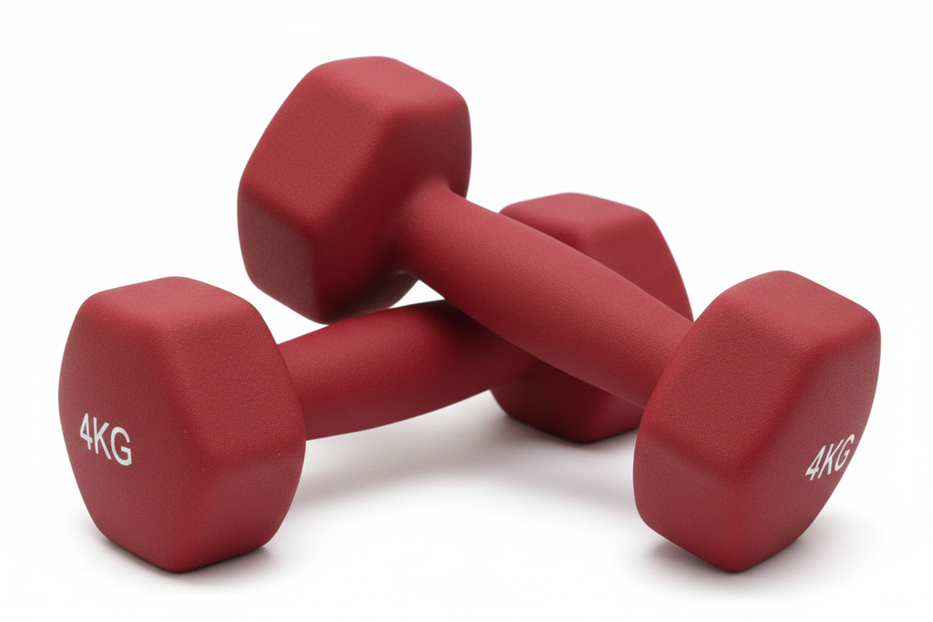 4kg neoprene dumbbells red 186c colour matte finish