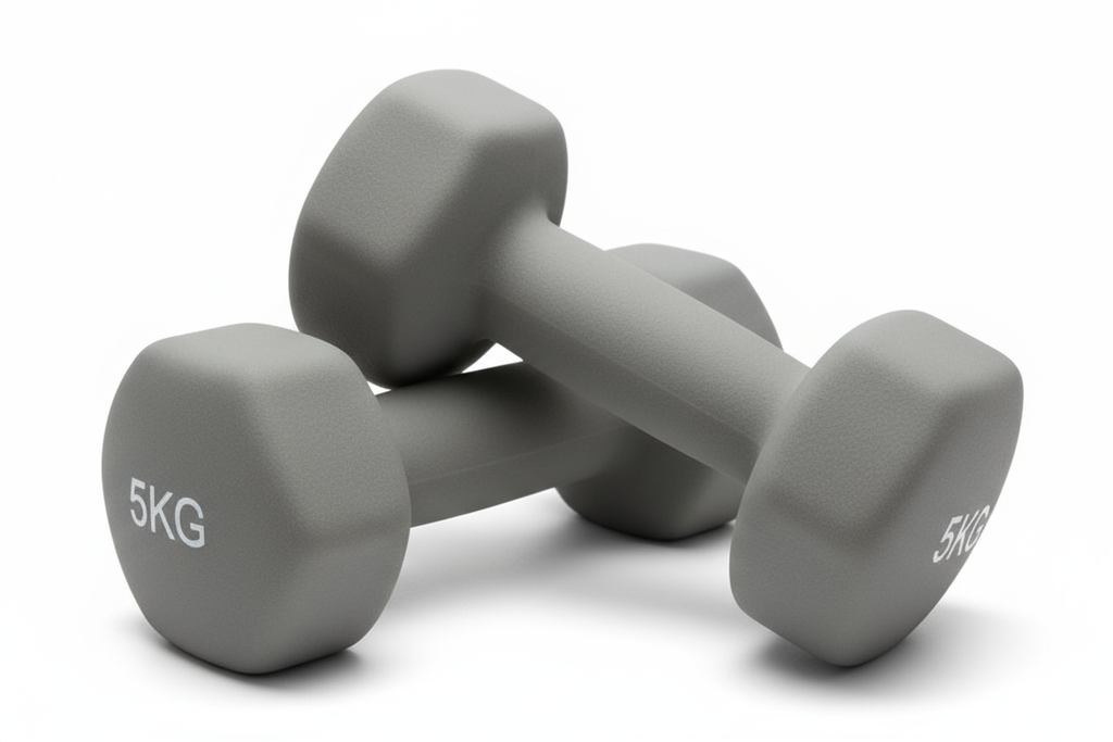 5kg neoprene dumbbells grey 422c colour matte finish