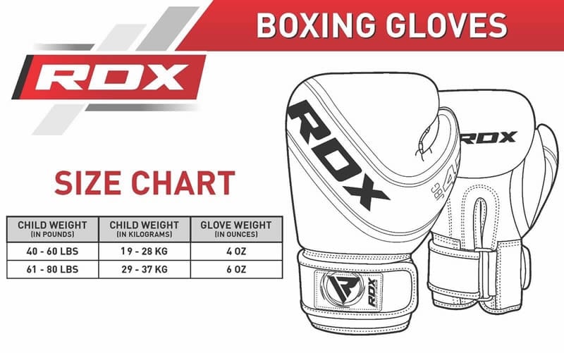 RDX kids oz size chart