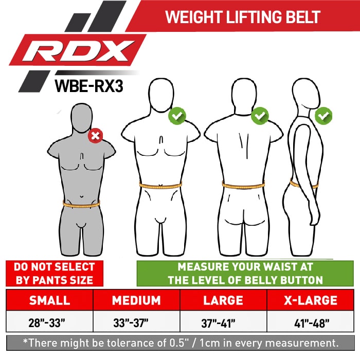 Rdx belt size guide
