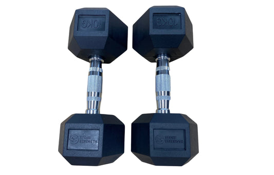 Stone Strength Rubber Hex Dumbbells
