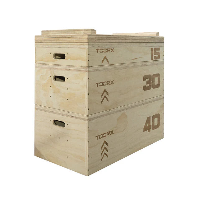 ` Set of 3 Wooden Plyometric Boxes