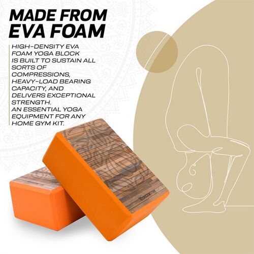 RDX High Density EVA Foam Yoga Block- Non-Slip (Orange)