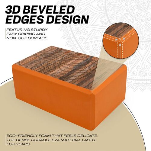 RDX High Density EVA Foam Yoga Block- Non-Slip (Orange)