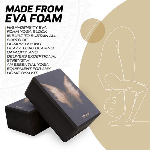 RDX High Density EVA Foam Yoga Block- Non-Slip (Black)