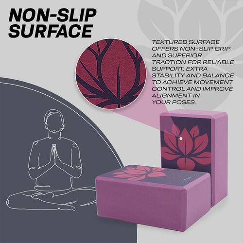 RDX High Density EVA Foam Yoga Block- Non-Slip (Purple)