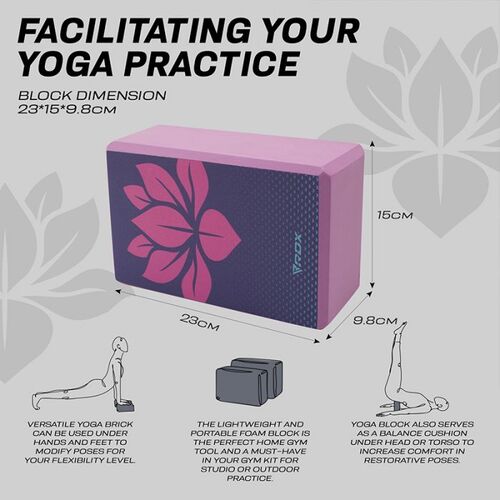 RDX High Density EVA Foam Yoga Block- Non-Slip (Purple)