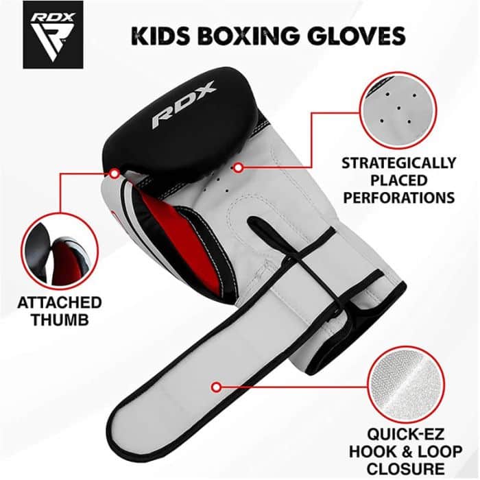 RDX Kids Boxing Gloves White/Black