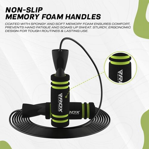 RDX Weighted, Adjustable Skipping Rope with Memory Foam Handles