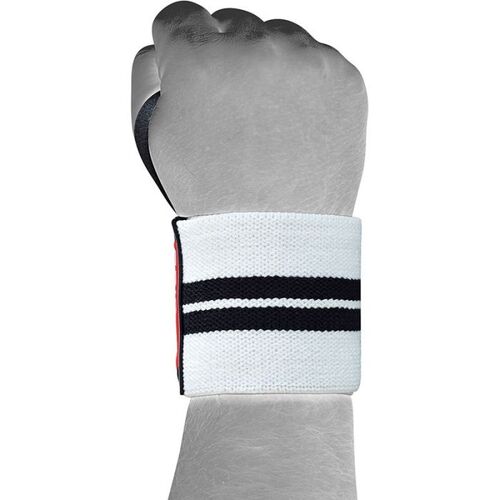RDX W3 White Black Cotton Wrist Wraps
