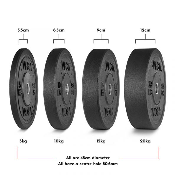 Vega International Black Rubber Bumper Plate 5kg